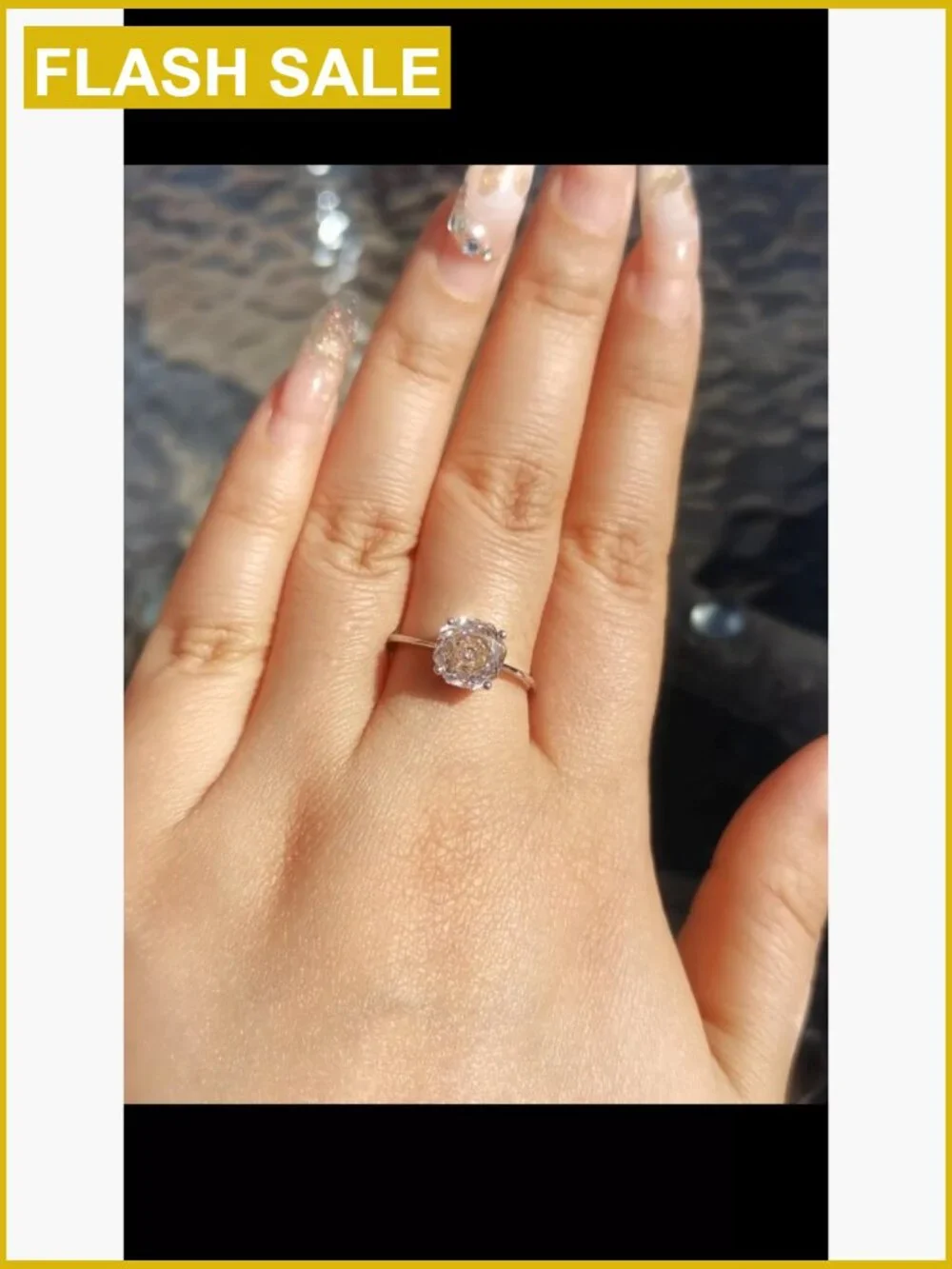 Octagonal Cut Solitaire Ring - Rose Gold Plated 925 Sterling Silver Wedding Band